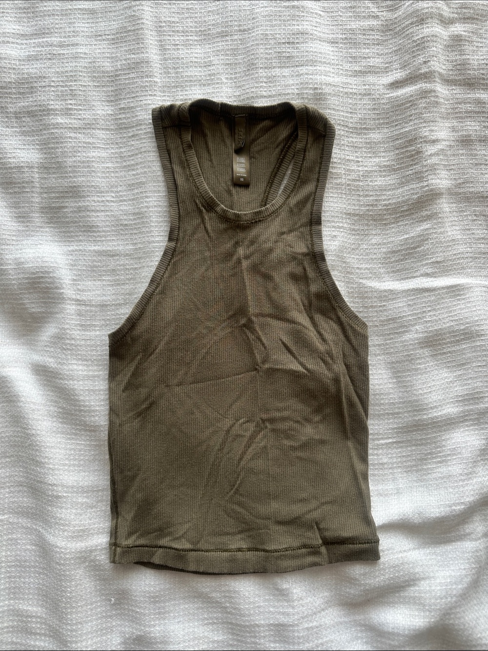 SKIMS Olive Green Ribbed Tank